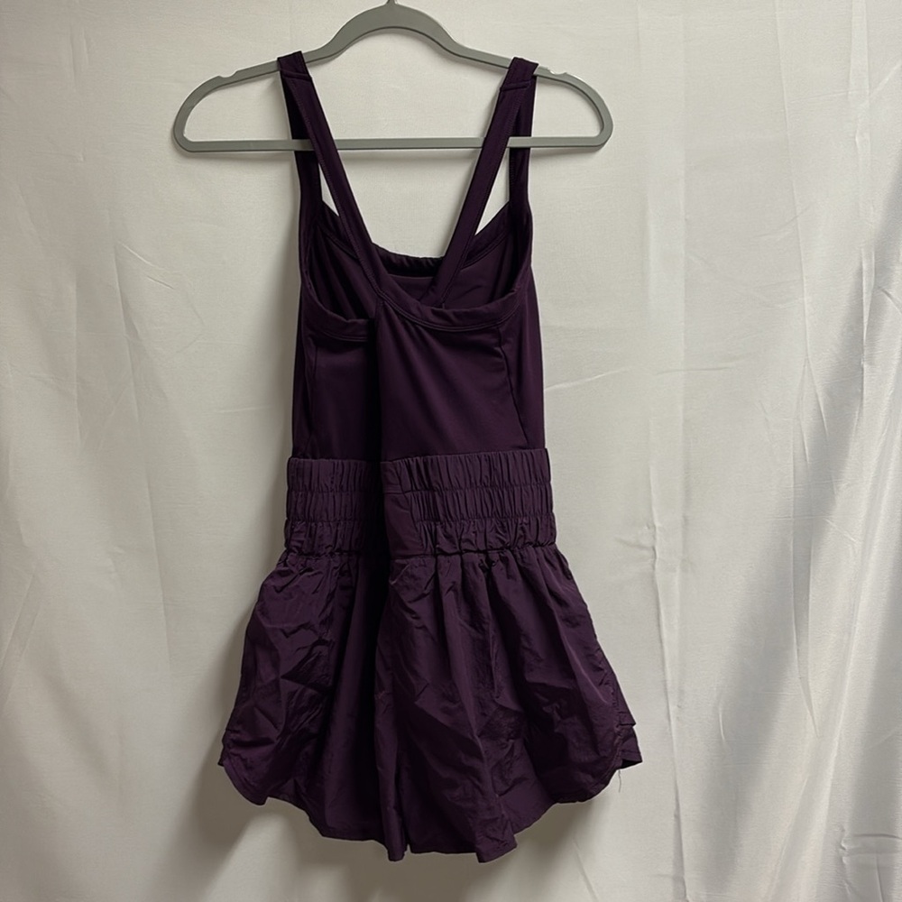 FP Movement by Free People Plum Purple Smocked Waist Romper - Picture 4 of 7